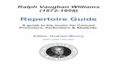 Repertoire guide - Ralph Vaughan Williams Society