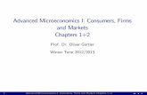 Advanced Microeconomics I: Consumers, Firms and Markets ...