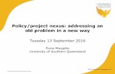 Policy/project nexus: addressing an old problem in a new way