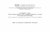 COMP 151 Introduction to Algorithms and Programming
