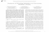 Analysis of Writing Mistakes in University Student’s Essay