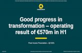 Good progress in transformation operating