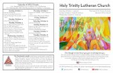 Calendar of HTLC Events Holy Trinity Lutheran Church