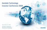 Gemtek Technology Investor Conference 2020