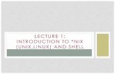 LECTURE 1: INTRODUCTION TO *NIX (UNIX,LINUX) AND SHELL