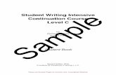 Student Writing Intensive Continuation Course Level C Sample