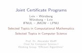 Joint Certi cate Programs - uni-wuerzburg.de