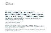 Appendix three: methodology, ethics and study limitations