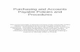 Purchasing and Accounts Payable Policies and Procedures