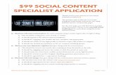 $99 SOCIAL CONTENT SPECIALIST APPLICATION - 99 Dollar Social