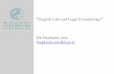 English Law and Legal Terminology Dr Stephanie Law ...