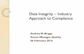 Data Integrity – Industry Approach to Compliance