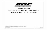 PRO400 PLATFORM HOIST INSTRUCTIONS - RGC