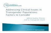 Clinical Issues in Transgender Populations