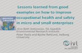 Lessons learned from good examples on how to improve in ...