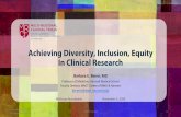 Achieving Diversity, Inclusion, Equity In Clinical Research
