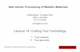 Lecture 14: Cutting Tool Technology