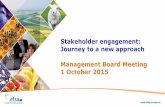 Stakeholder engagement: Journey to a new approach ...