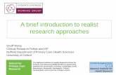 A brief introduction to realist research approaches