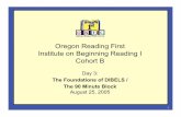 Oregon Reading First Institute on Beginning Reading I Cohort B