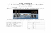 2nd Year Xmas Test 2019 - Science - Home