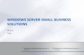 WINDOWS SERVER SMALL BUSINESS SOLUTIONS