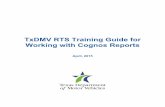 TxDMV RTS Training Guide for Working with Cognos Reports