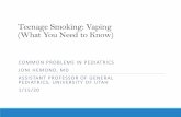 Teenage Smoking: Vaping (What You Need to Know)