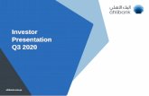 Investor Presentation Q3 2020 - Ahli Bank Qatar