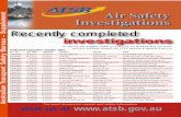 Recently completed investigations - ATSB