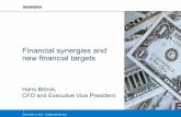 Financial synergies and new financial targets