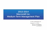 2012-2014 Macromill Inc. Medium-Term Management Plan