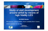 Study of stall development around airfoil by means of high ...