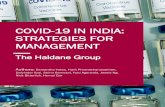 COVID-19 IN INDIA: STRATEGIES FOR MANAGEMENT