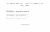 Modern Physics Laboratory Manual Phys 381
