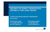 SECURITY OF SUPPLY: GEOPOLITICAL INSTABILITY AND …