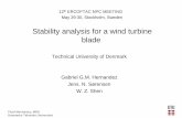 Stability analysis for a wind turbine blade