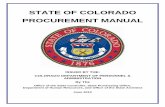 STATE OF COLORADO PROCUREMENT MANUAL