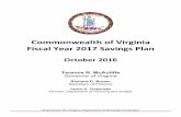 Commonwealth of Virginia Fiscal Year 2017 Savings Plan