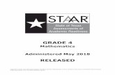 STAAR Grade 4 Math Test Released 2018