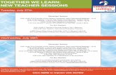 TOGETHER WE LEARN: NEW TEACHER SESSIONS