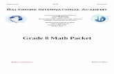 Grade 8 Math Packet - Baltimore International Academy