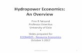Hydropower Economics: An Overview - UiO