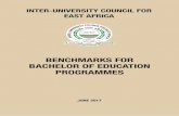BENCHMARKS FOR BACHELOR OF EDUCATION PROGRAMMES