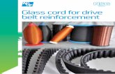 Glass cord for drive belt reinforcement