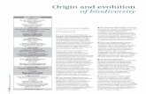 Origin and evolution of biodiversity - AGROPOLIS