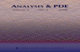 Analysis & PDE Vol 1 Issue 2, 2008 - msp.org