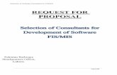 Selection of Consultants for Development of Software FIS/MIS