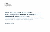 Mr Simon Dodd: Professional conduct panel outcome