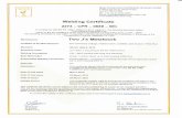 Welding Certificate - Two Js Metalwork